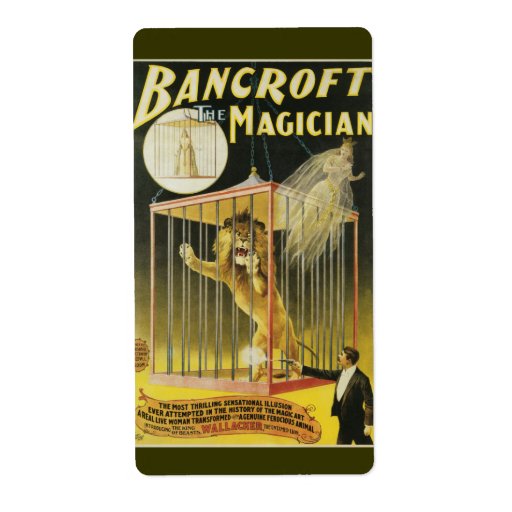 Bancroft the Magician c 1897 Shipping Label
