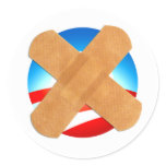 Band-aid No to Obamascare Round Sticker