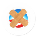 Band-aid No to Obamascare Round Stickers