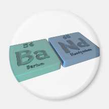 Band as Ba Barium and Nd Neodymium Magnets