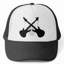 band gear - drums eguitar  bass trucker hat