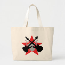 band guitar drum star canvas bag