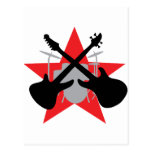 band guitar drum star post card