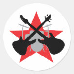 band guitar drum star sticker