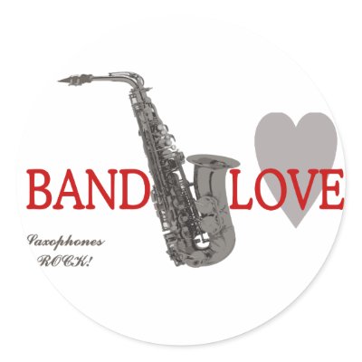 Band/Love/Saxophones Rock Round Sticker by hamitup