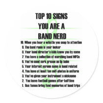 Band Nerd Top 10 Sticker