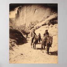 Band of mounted Navahos passing through Cañon. Posters