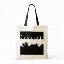 Band On Stage Concert Silhouette B&W Canvas Bags