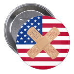 Bandaged American Flag Pinback Button