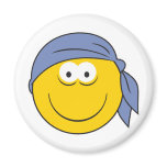 Bandana Pirate Smiley Face Fridge Magnets
