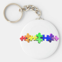Bande de puzzle d'autisme porte-clés