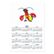 bande dessinée allante de homard de plage drôle modèles de cartes de visite