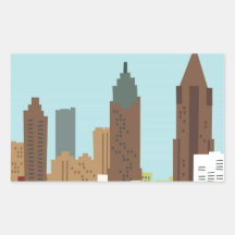 Bande dessinée Atlanta Autocollant En Rectangle