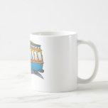 Bande dessinée bleue de chariot tasses à café