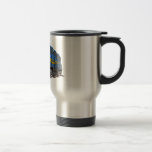 Bande dessinée bleue de moteur de train tasse à café