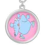 bande dessinée bleue idiote mignonne d'éléphant pendentifs