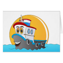 Bande dessinée de bateau de traction subite carte