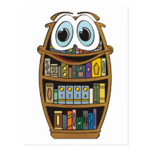 Bande dessinée de bibliothèque carte postale