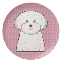 Bande dessinée de Bichon Frise Assiettes