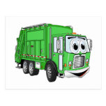 Bande dessinée de sourire vert clair de camion à o cartes postales