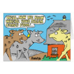 BANDE DESSINÉE D'HUMOUR DE VACHE/CRÈME SURE CARTE DE VŒUX