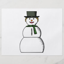 Bande dessinée heureuse de bonhomme de neige prospectus en couleur