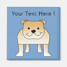 Bande dessinée mignonne de bouledogue de faon aimant pour réfrigérateur