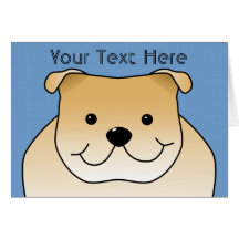 Bande dessinée mignonne de bouledogue de faon cartes de vœux