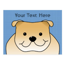 Bande dessinée mignonne de bouledogue de faon carte postale