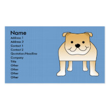 Bande dessinée mignonne de bouledogue de faon modèles de cartes de visite