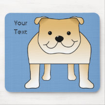 Bande dessinée mignonne de bouledogue de faon tapis de souris