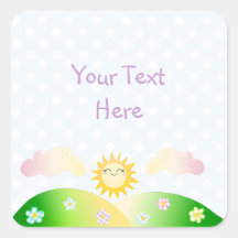 Bande dessinée mignonne de kawaii du soleil autocollant