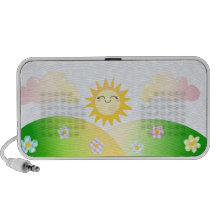Bande dessinée mignonne de kawaii du soleil haut-parleurs iPod