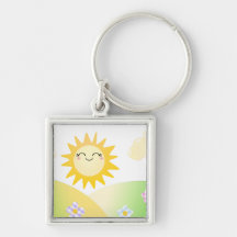 Bande dessinée mignonne de kawaii du soleil porte-clefs
