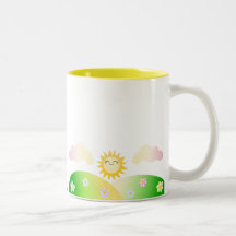 Bande dessinée mignonne de kawaii du soleil tasse à café