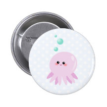 Bande dessinée mignonne de poulpe badge avec épingle