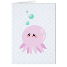 Bande dessinée mignonne de poulpe carte