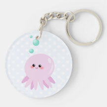 Bande dessinée mignonne de poulpe porte-clefs