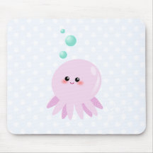 Bande dessinée mignonne de poulpe tapis de souris