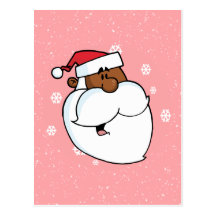 Bande dessinée noire de Père Noël (rose) Cartes Postales