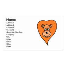 Bande dessinée orange de lion cartes de visite professionnelles