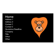 Bande dessinée orange de lion modèle de carte de visite