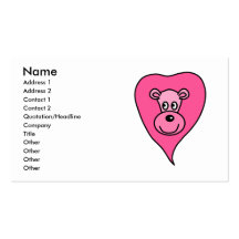 Bande dessinée rose de lion carte de visite