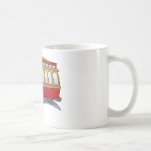 Bande dessinée rouge de chariot tasse