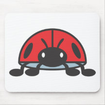 Bande dessinée rouge fraîche de coccinelle tapis de souris