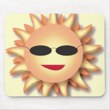 Bande dessinée tridimensionnelle Sun avec des nuan Tapis De Souris