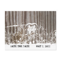 Banded Wood Save the Date Postcard