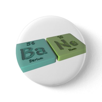 Bane as Ba Barium and Ne Neon Pins by ChemicalWords