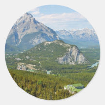 Banff Canada Seen From The Sulphur Mountain Gondol Round Sticker