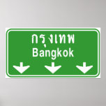 Bangkok Ahead ⚠ Thai Road Sign ⚠ Poster